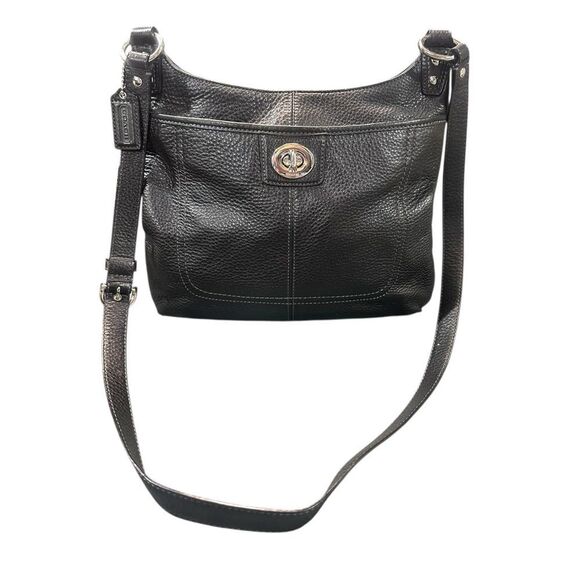 Coach F19265 Black Pebbled Leather Crossbody - Picture 1 of 15